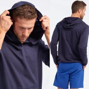 NEW Rhone Bolina‎ Henley Hoodie Blue Size Medium 2021 Lightweight Hooded Sweater